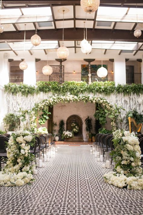 Dramatic Florals at Ceremony Space Bougie Wedding, Ebell Long Beach Wedding, Ebell Long Beach, Beach Wedding Ceremony, Old Hollywood Wedding, Inside Weddings, Wedding Venue Los Angeles, Southern California Wedding Venues, Retreat Center