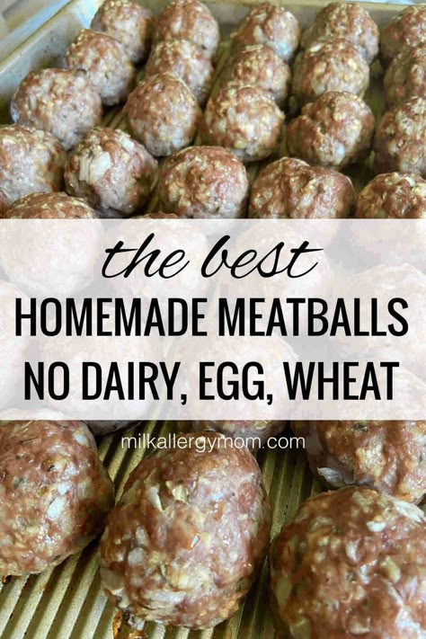 Dairy Free Meatballs, Egg Free Meatballs, Easy Meatballs, Milk Allergy Mom, Bbq Appetizers, Gluten Free Meatballs, Keto Kitchen, Allergen Free Recipes, Best Meatballs