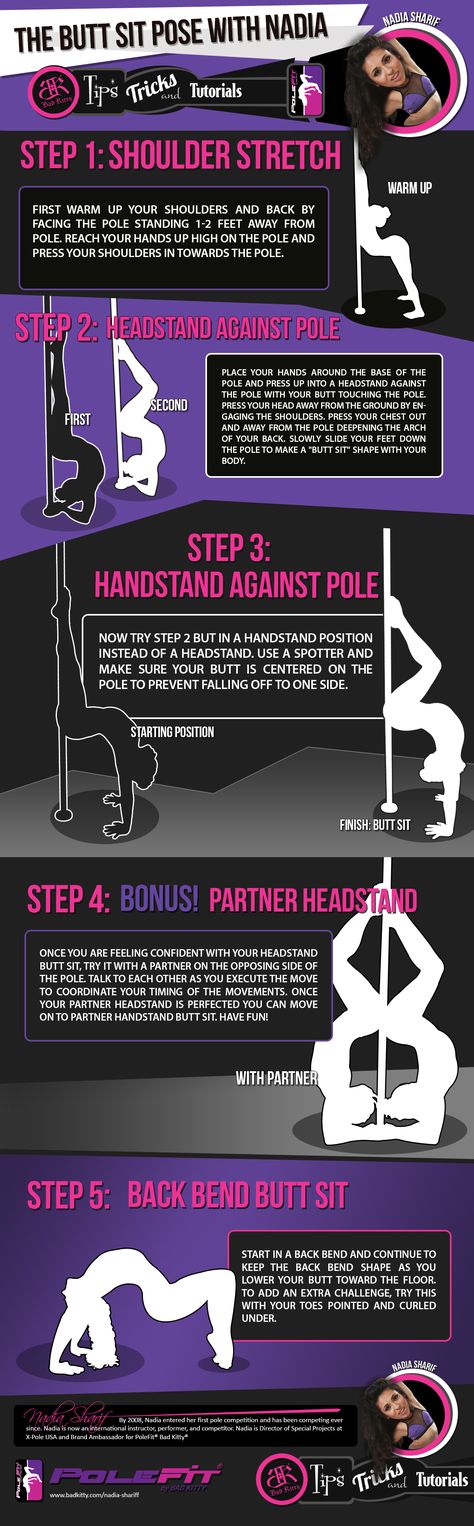 http://www.badkitty.com/news/polefit-tips-and-tricks-the-butt-sit-with-nadia-sharif/ Pole Dance Debutant, Pole Dancing Quotes, Pole Fitness Moves, Pole Dance Fitness, Dancing Fitness, Pole Classes, Bad Kitty, Pole Moves, Aerial Fitness