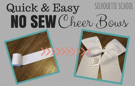 2 Color Cheer Bows Diy, How To Make Cheer Bows, Cheer Bow Tutorial, Cricut Bows, Hairbow Making, Cheer Bows Diy, Easy Diy Fashion, Bow Silhouette, Softball Bows