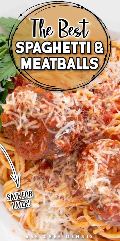 Italian Meatballs And Pasta, Classic Spaghetti And Meatballs, Authentic Spaghetti And Meatballs, Authentic Italian Meatballs Homemade, Best Spaghetti And Meatball Recipes, Homemade Meatballs For Spaghetti, Spaghetti And Meatball Recipes, Spaghetti Balls, Spaghetti Sauce And Meatballs