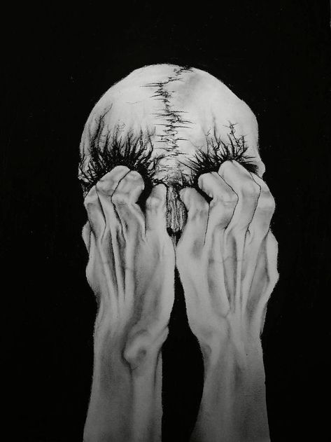 Clawing At Face, Consumed By Darkness, Gothic Drawings, Emotional Painting, Meaningful Drawings, Deep Art, Dark Art Drawings, Dark Art Illustrations, Art Et Illustration