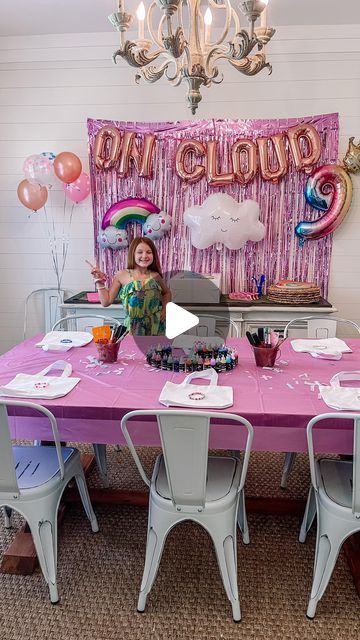 Cloud 9 Birthday Party Crafts, Cloud 9 Party Games, On Cloud 9 Birthday Party Games, 9th Birthday Girl Ideas Theme, 9th Birthday Party Ideas For A Girl, Girls 9th Birthday Party Ideas, 9 Year Birthday Party Theme Girl, On Cloud 9 Birthday Party, 9th Birthday Girl Ideas