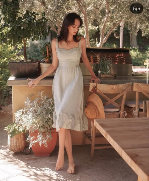 Linen Wrap Dress, Ariel Dress, Fotografi Digital, Slow Fashion Brands, Looks Vintage, Linen Dress, Outfits Casuales, Slow Fashion, Look Fashion