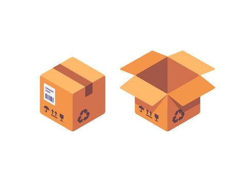 Parcel by Ivan Dubovik on Dribbble Ivan Dubovik, Box Animation, Box Illustration, Illustration Design Graphique, Box Vector, Isometric Drawing, Illustrator Inspiration, Bg Design, Box Icon