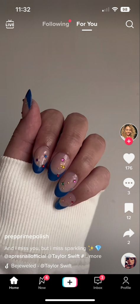 Taylor Swift Nail Ideas Midnights, Taylor Swift Nails Midnights, Midnights Nails Taylor Swift, Midnights Era Nails, Bejeweled Nails Taylor Swift, Midnights Nails Taylor, Taylor Swift Inspired Nails, Midnight Nails, Bejeweled Nails