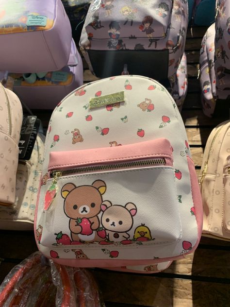 kawaii sanx rilakkuma backpack hot topic cute style Hot Topic Backpacks, Kawaii Mini Backpack, Rilakkuma Backpack, Hot Topic Aesthetic, Hot Topic Sanrio, Disney Mini Backpack, Vanilla Scents, Loungefly Purse, Stylish Leather Bags