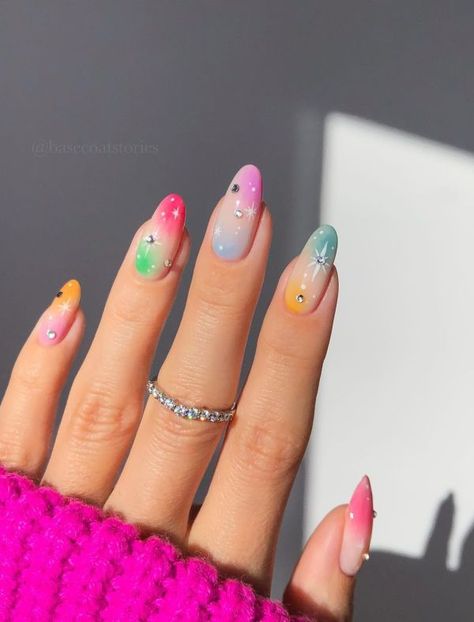 Aura Nails, Fun Summer Nails, Nail Techniques, Airbrush Nails, Cute Nails For Fall, Blush Nails, Ombre Nail Designs, Nail Art Ombre, Short Acrylic