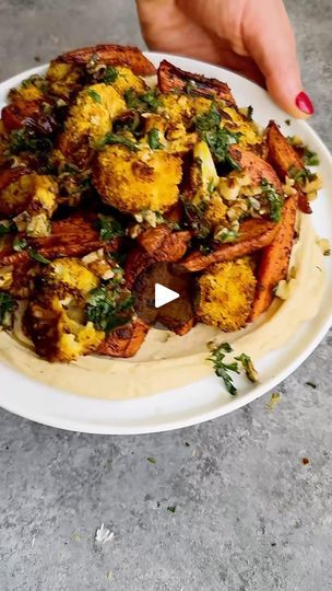 278K views · 4.6K reactions | SHAWARMA-SPICED CAULIFLOWER & CARROTS WITH WHIPPED LENTILS & WALNUT-DATE TOPPING! The flavors and the textures are everything!
•
For the cauliflower and carrots:
2 tsp paprika 
2 tsp cumin
1 tsp garlic powder 
1 tsp turmeric 
1/2 tsp dried oregano 
1/4 tsp cinnamon 
1 tsp salt
1/2 tsp pepper
Pinch clove
1 head cauliflower, cut into small florets
5 large carrots, halved and cut into 2 inch long pieces
•
For the walnut-date topping:
1/4 cup chopped walnuts
2 tbsp olive oil 
4 large dates, chopped
1 tbsp lemon juice 
1/4 tsp salt
1/4 tsp pepper
•
For the whipped lentils:
1 cup red lentils
4 cups water
1/4 cup tahini
1 tsp cumin
1/2 tsp salt
1 tbsp lemon juice 
1 garlic clove
•
1️⃣Preheat the oven to 425. Line a sheet pan with parchment paper and set aside. 2️⃣Bri Shawarma Spices, Recipes Vegetables, Spiced Cauliflower, Eat Vegetables, Red Lentils, Garlic Clove, Lentil Recipes, Whole Foods Market, Cauliflower Recipes