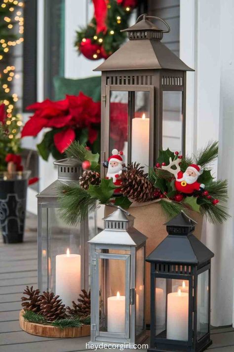 15 Stunning Front Porch Christmas Decorations​ Ideas - Hey Decor Girl [Latest Trending Decor Design Ideas] Front Porch Christmas Decorations, Porch Christmas Decorations, Classic Wreath, Twinkle String Lights, Christmas Decorations Ideas, Christmas Porch Decor, Porch Christmas, Front Porch Christmas, Front Porch Decorating