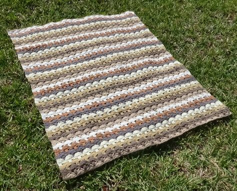 Magic Mushroom Afghan - Twisted Yarns - Crochet Pattern Crochet Mushroom, Striped Blankets, I Love This Yarn, Afghan Pattern, Red Heart, Crochet Yarn, Neutral Colors, Acrylic Yarn, Picnic Blanket