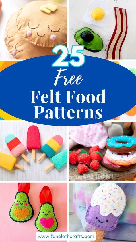 Felt Donut Pattern Free, Felt Good Pattern, Felt Food Patterns Free Templates, Felt Lollipop, Felt Food Pizza, Felt Food Templates, Felt Pie, Diy Felt Food, Felt Food Patterns Free