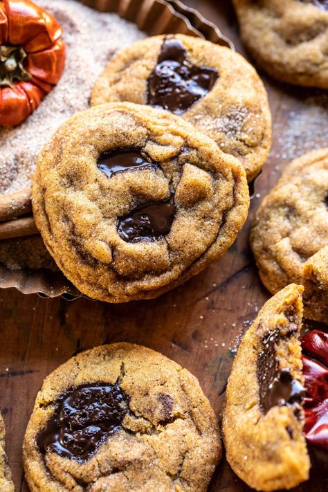 Half Baked Harvest Recipes, Toll House Chocolate Chip, Pumpkin Chocolate Chip, Pumpkin Chocolate Chip Cookies, Harvest Pumpkin, Harvest Recipes, Pumpkin Butter, Gourmet Cookies, Half Baked