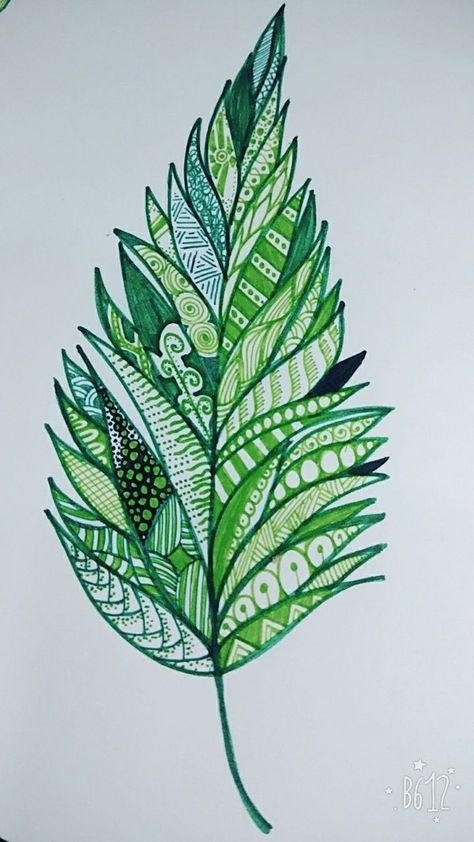 Leaf Doodle, Pen Art Doodle, Gel Pen Art, Leaves Doodle, Doodle Art Drawing, Zen Tangle, Zentangle Drawings, Arte Sketchbook, Mandala Design Art