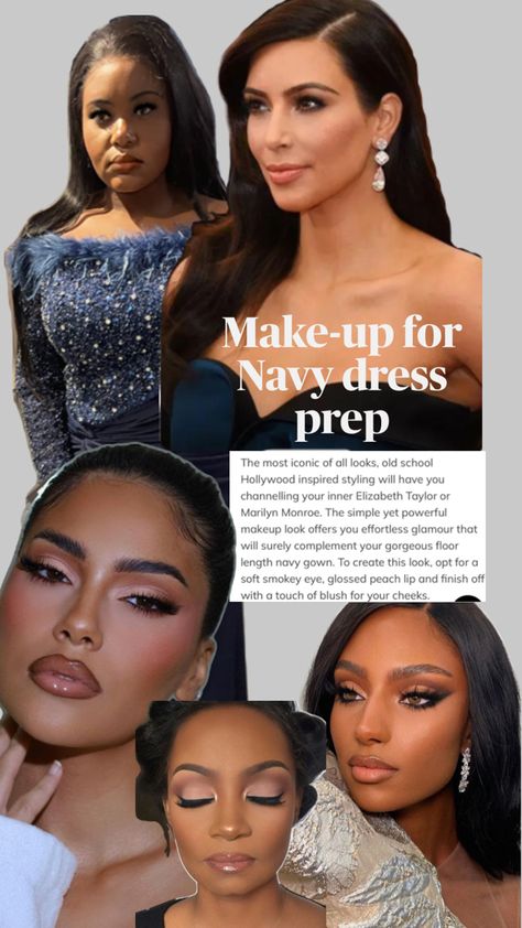 Glam navy make up loop preparation Navy Formal Dress, The Best Makeup, Navy Dress, Best Makeup, Best Makeup Products, Formal Dress, Dream Life, Makeup Looks, Make Up