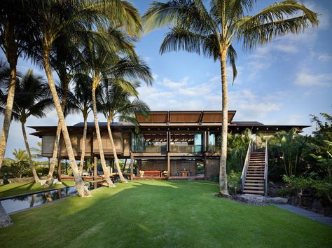 Rate This Concept Now! Designer: Tom Kundig Category: Architecture Year: Present-2020 Overview: This Hawaiian home is designed as several pavilions set in a lush tropical landscape. Inspired by the… Beach Houses Architecture, Olson Kundig, Tropical Beach Houses, Pool Diy, Architectural Orders, Hawaiian Homes, Polynesian Islands, Tropical Architecture, Landscape Design Plans