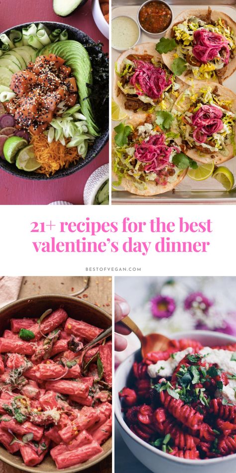 Get ready for a Valentine's Day to remember as we share 21+ scrumptious vegan recipes perfect for a romantic night in! 🍽😍 we've got your meal prep covered! 💚 Let the culinary adventure begin! 🌟 Get the recipes now! 🥂 Plant Based Valentines Day Dinner, Vegan Valentines Day Recipes, Galentines Party Food Ideas Vegan, Gluten Free Valentines Day Dinner, Vegan Valentines Day Dinner, Romantic Vegetarian Dinner, Healthy Valentines Dinner, Vegan Valentines Day, Gluten Free Valentines