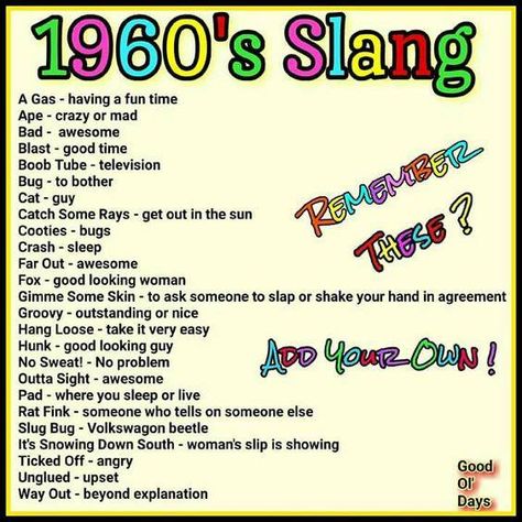 No photo description available. 70s Slang Words, Toys Of The 60s And 70s, Old Slang Words, 1960s Slang, 50s Slang, 60s Slang, 70s Slang, Slang Words, This Is Your Life