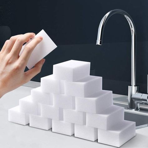 Cheap Melamine Sponges Can Replace Mr. Clean Magic Erasers | Hunker Magic Sponge, Mr Clean, Bathroom Shower Tile, Magic Eraser, Kitchen Cleaning Supplies, Clean Office, Cleaning Checklist, Sponge Cleaning, Household Cleaners