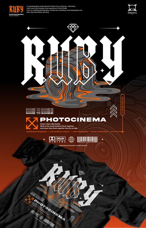 RUBY T-shirt design | #fitness #entrepreneur Canva Tshirt Design Ideas, Screen Printing Studio, Typography Shirt Design, Streetwear Tshirt Design, Printing Studio, Logo Video, Graphic Shirt Design, T Shirt Logo Design, Cool Shirt Designs