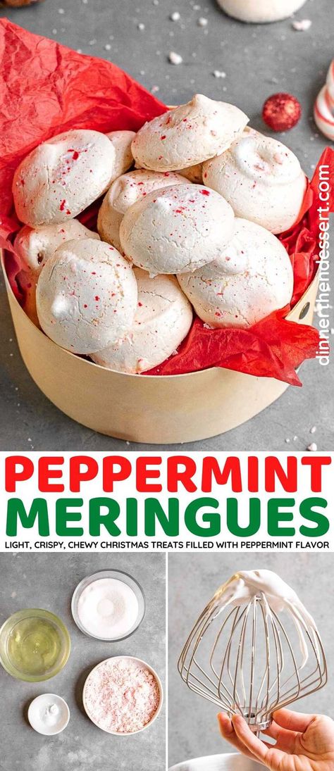 Peppermint Baking, Peppermint Meringue Cookies, Gluten Free Christmas Treats, Peppermint Meringue, Cookies Peppermint, Peppermint Meringues, Flourless Cookies, Meringue Recipe, Christmas Fudge