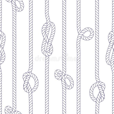 Vertical marine rope with knots seamless vector print. Vertical white marine rop , #AFFILIATE, #rope, #knots, #Vertical, #marine, #print #ad Rope Tattoo, Rope Drawing, Marine Rope, Easy Crafts To Sell, Rope Knots, Print Illustration, Rope Crafts, Sketchbook Pages, Abstract Logo