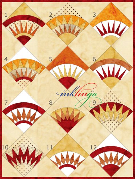 Art Deco Quilt, Deco Quilt, Block Quilt Ideas, Mariners Compass Quilt, Fan Quilt, Block Quilts, Sunflower Quilts, Lone Star Quilt, Electric Quilt