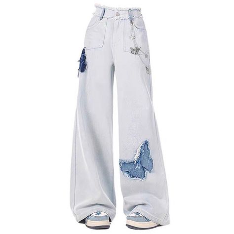 Light Blue Butterfly Aesthetic Jeans Enhance your style with our elegant Light Blue Butterfly Aesthetic Jeans. The light blue wash and butterfly embroidery add a unique touch to these jeans, perfect for a stylish and sophisticated look. Add these to your wardrobe for a touch of elegance. Size:• S: Waist: 64cm/ 25.2 in. Hips: 90cm/ 35.4 in. Length: 102cm/ 40.2 in• M: Waist: 68cm/ 26.8 in. Hips: 94cm/ 37.0 in. Length: 103cm/ 40.6 in• L: Waist: 72cm/ 28.3 in.Hips: 98cm/ 38.6 in. Length: 104cm/ 40.9 in• XL: Waist: 76cm/ 29.9 in. Hips: 102cm/ 40.2 in. Length: 105cm/ 41.3 inMaterial: Denim