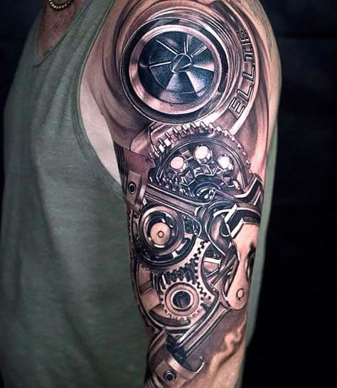 Turbo Tattoo Design, Gearhead Tattoo, Automotive Tattoo, Turbo Tattoo, Mechanical Sleeve Tattoo, Mechanical Arm Tattoo, Piston Tattoo, Biomech Tattoo, Auto Tattoo