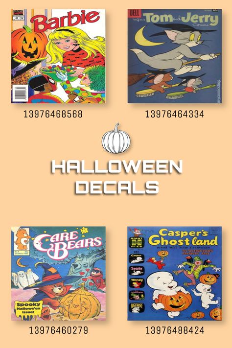 Bloxburg Halloween Food Codes, Bloxburg Comic Decals, Halloween Picture Decals Bloxburg, Bloxburg Halloween Wallpaper Codes, Halloween Decorations Bloxburg, Bloxburg Theater Decals, Halloween Decal Codes Royale High, Jesus Decals Bloxburg, Halloween Decal Bloxburg