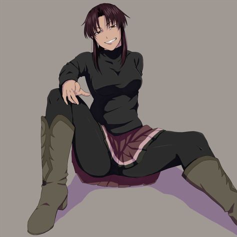 Revy Black Lagoon Outfit, Black Lagoon Anime Revy, Revy Black Lagoon Fanart, Revy Black Lagoon Manga, Revy Black Lagoon Wallpapers, Revy Fanart, Revi Black Lagoon, Revy Black Lagoon Pfp, Revy X Rock