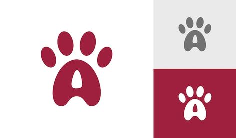 Dog paw logo design with letter a initia... | Premium Vector #Freepik #vector #paw-logo #dog-logo #logo #simple-logo Paw Logo Design, Dog Paw Logo, Dog Logos Ideas, Logo Sketch Design, Pet Shop Logo, Design With Letters, Dog Logo Design, Paw Logo, Logo Dog