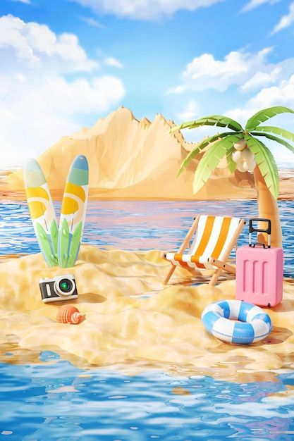 New Dp, Desain Buklet, Beach Background, Summer Backgrounds, Poster Background Design, 3d Background, Summer Theme, Beach Scene, Beach Scenes