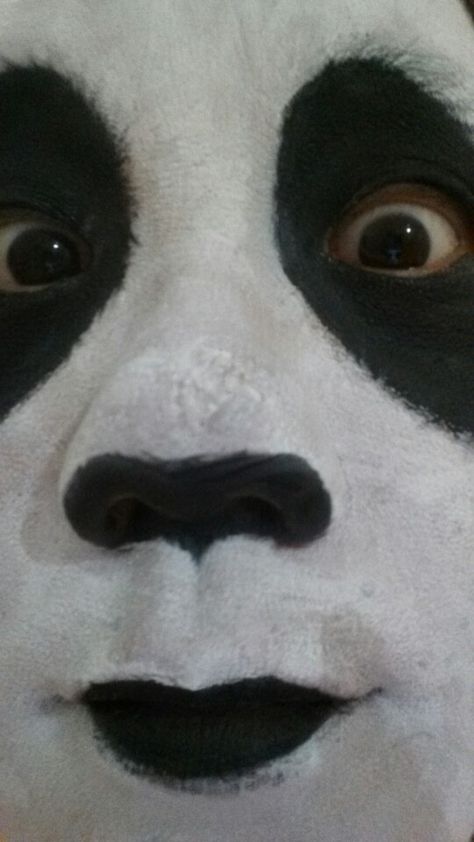 Panda Makeup Cute, Panda Makeup Halloween, Panda Face Paint, Boo Ideas, Panda Makeup, Guy Face, Bad Makeup, Theatre Makeup, Animal Costumes