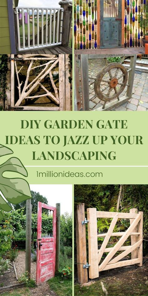 Gates make a great feature for front gardens and side entrances. To make a garden completely beautiful, every detail is important and an amazing gate presents an amazing view. If you are constructing a boundary to your property, you may be interested in learning about the different gates ideas in our article today. Beautiful Gate Designs, Garden Gates Wooden Diy, Simple Gate Ideas, Old Wooden Gates Ideas, Diy Entrance Gate, Wood Gates Ideas Entrance, Gated Garden Ideas, Wooden Garden Gate Design, Garden Gates Diy