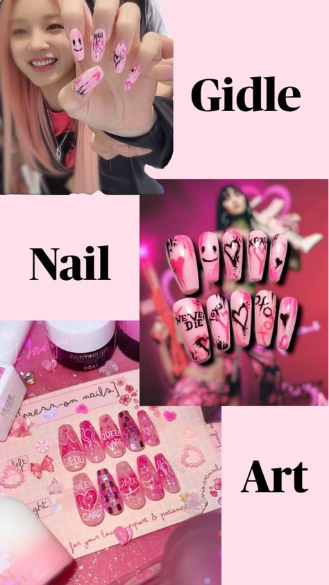 #gidle#yuqi#nailart#rosa#fyp K Pop Nails, Idol Nails, Gidle Yuqi, Ongles Nails, Hello Nails, Cube Entertainment, Love Nails, Nail Inspo, Gel Nails