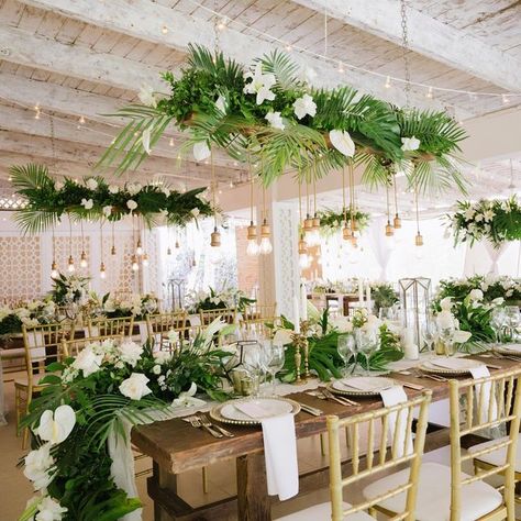 Tropical Weddings, Rustic Tables, Long Table Wedding, Tropical Wedding Theme, Dominican Republic Wedding, Rustic Bride, Tropical Greenery, Punta Cana Wedding, Tropical Wedding Flowers