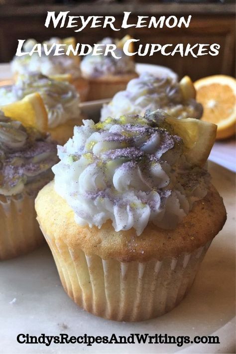 Lavender Desserts, Lemon Lavender Cupcakes, Gourmet Cupcake Recipes, Yummy Nummies, Gourmet Cupcake, Lavender Cupcakes, Lavender Recipes, Homemade Snickers, Lime Recipes