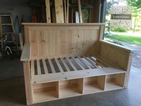 Twin Daybed With Storage, Daybed Ideas, Diy Twin Bed, Diy Daybed, Twin Daybed, Woodworking Bed, Daybed With Storage, Diy Bed Frame, Twin Bed Frame