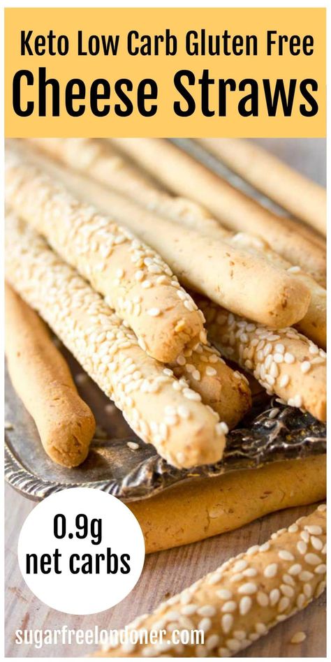 Tasty breadstick alert! These low carb cheese straws are perfect for nibbling and dipping. An easy easy grain free snack recipe with only 5 ingredients. #keto #lowcarb #breadsticks #glutenfree Cheese Straws Recipe, Grain Free Snacks, Lowest Carb Bread Recipe, Cheese Straws, Keto Cheese, Low Carb Baking, Gluten Free Cheese, Low Carb Gluten Free, Free Snacks