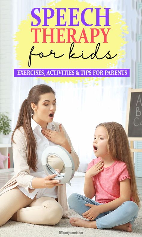 Speech Therapy For Kids: Exercises, Activities And Tips For Parents : These issues can be addressed through speech therapy. In this post, MomJunction tells you about speech therapy for children and shares some games and activities that you can take up at home. #kids #Activities #Exercises #Speechtherapy #children At Home Kids Activities, Kids Speech Therapy, Kids Exercise Activities, Therapy For Kids, Speech Therapy Activities Preschool, Toddler Speech, Play Therapy Techniques, Speech Therapy Games, Speech Delay