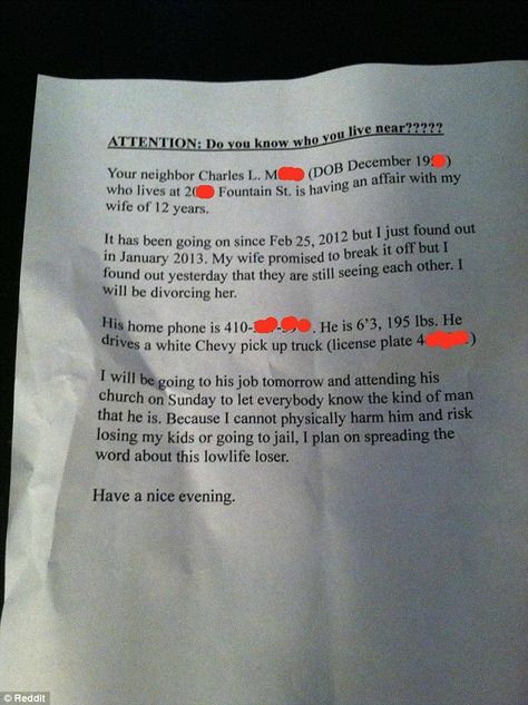 Perfect!  I love this.  Great way to out a scumbag.  A scorned husband has chosen to take to a public letter in the hope of exacting retribution for his wife cheating on him. Cheating Revenge, Revenge On Cheaters, Revenge Stories, Dating Humor Quotes, Flirting Moves, Single Mom Quotes, Passive Aggressive, Dating Pictures, Dating After Divorce