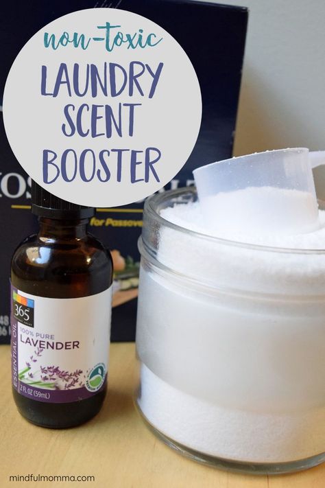 Learn how to made a non-toxic laundry scent booster that softens laundry and leaves it with a light, natural scent. The perfect substitute for toxic dryer sheets and fabric softeners made with artificial ingredients and other questionable ingredients. | #laundry #cleaning #nontoxic #essentialoils Non Toxic Laundry, Laundry Scent Booster, Laundry Booster, Laundry Scent Boosters, Natural Cleaning Recipes, Laundry Scents, Homemade Laundry Detergent, Homemade Laundry, Scent Booster