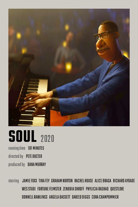 Soul Movie Poster Soul Movie Poster, Wes Studi, Soul Movie, Movie Recs, Cartoon Ideas, Richard Ayoade, Phylicia Rashad, Daveed Diggs, Angela Bassett