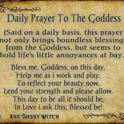 Daily Prayer to the Goddess Pagan Prayers, Heavenly Mother, Magic Spell Book, Wiccan Witch, Magick Spells, Eclectic Witch, Wiccan Spell Book, Witchcraft Spell Books, Witch Spell Book