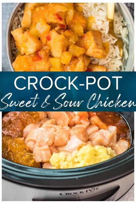 A healthy Crock-Pot Sweet and Sour chicken recipe that you can throw into your slow cooker, not worry about for a few hours, then come back to a delicious meal of succulent, sticky glazed chicken. Plus you only need 4 ingredients! Sweet And Sour Chicken Recipe, Sour Chicken Recipe, Summer Crockpot, Dinner Videos, Summer Crockpot Recipes, Chicken Crockpot Recipes Easy, 4 Ingredient Recipes, Sweet And Sour Chicken, Sweet Sour Chicken