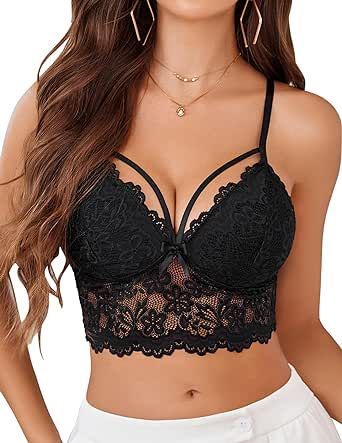 Avidlove Lace Bralette for Women Lingerie Spaghetti Adjustable Strap Tank Camisole Crop Top Blusas Crop Top, Bralette Outfit, Elegant Lingerie, Crop Top With Jeans, Cropped Camisole, Set Outfits, Cami Set, Spaghetti Strap Tank Top, Womens Cami