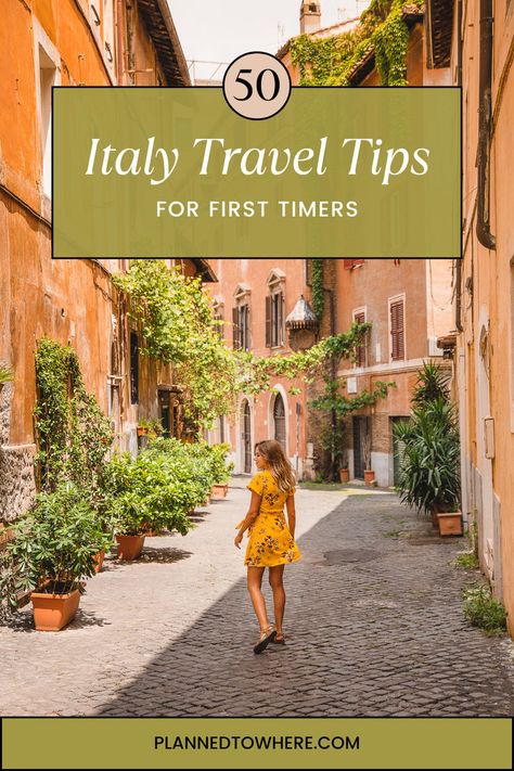 Get all of the Tips, Tricks, Advice, Do's, and Do Not's to know before your trip to Italy. Know what to wear, how to get around, best places to eat, and how to plan your day. Plus, read for safety tips and money tips. Have all of your Italy Travel Tips, all in one spot! What To Pack For Italy, Traveling Italy, Traveling To Italy, Dining Etiquette, Plan Your Day, Italy Itinerary, Trip To Italy, Explore Italy, Italy Travel Tips