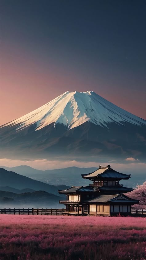 Mount Fuji Wallpaper, Iphone Wallpaper Japan, Chinese Houses, Japanese Wallpapers, Red Sunrise, Photography Phone, Adventure Wallpaper, Japanese Wallpaper, Japan Landscape