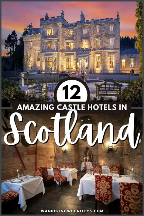 The 12 Best Castle Hotels in Scotland via @wanderingwheatleys Scotland Hotels, Edinburgh Hotels, Stay In A Castle, Scotland Vacation, Scotland Road Trip, Scotland Trip, Castles In Scotland, Scotland Castles, Medieval Castles